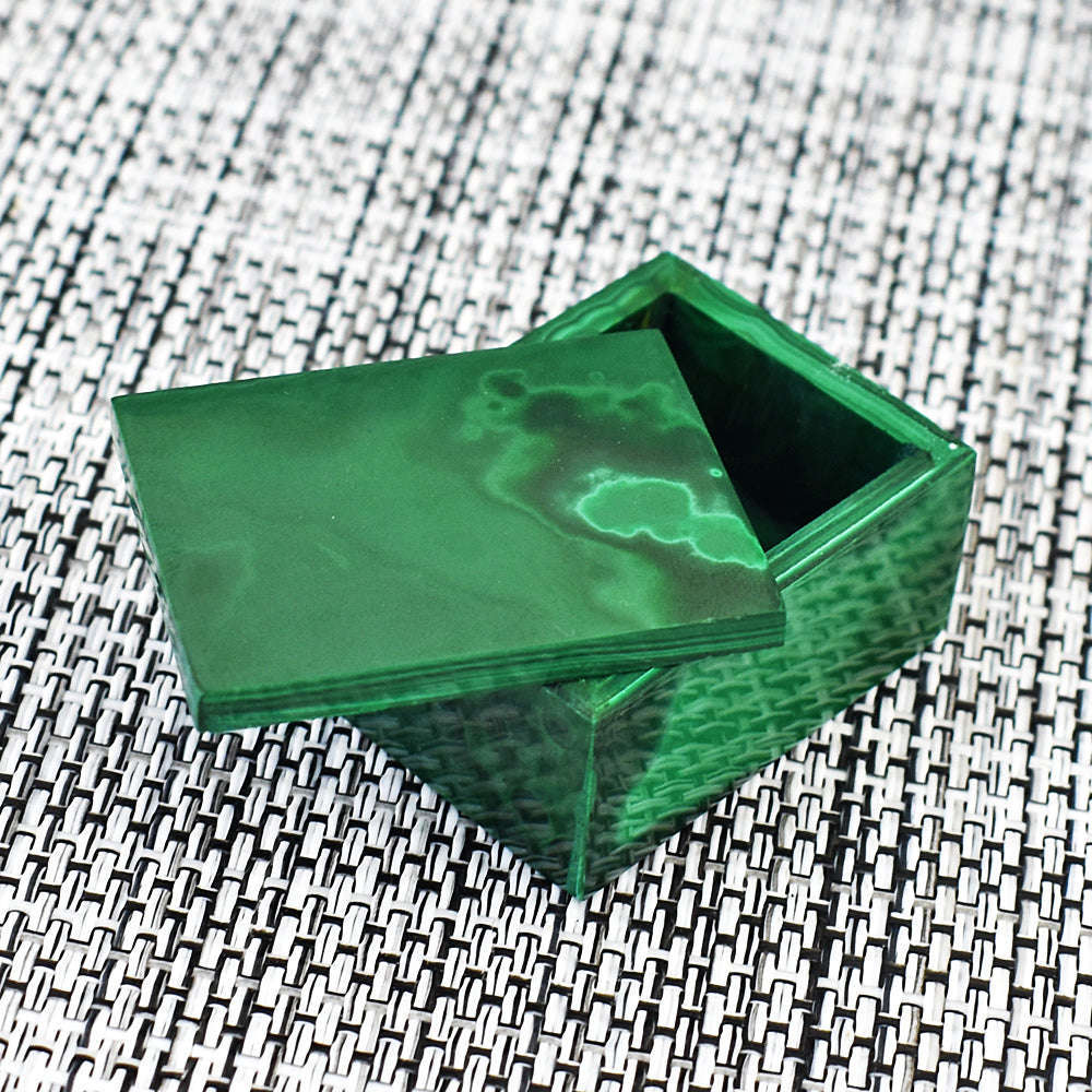 gemsmore:Exclusive Malachite Hand Carved Genuine Box