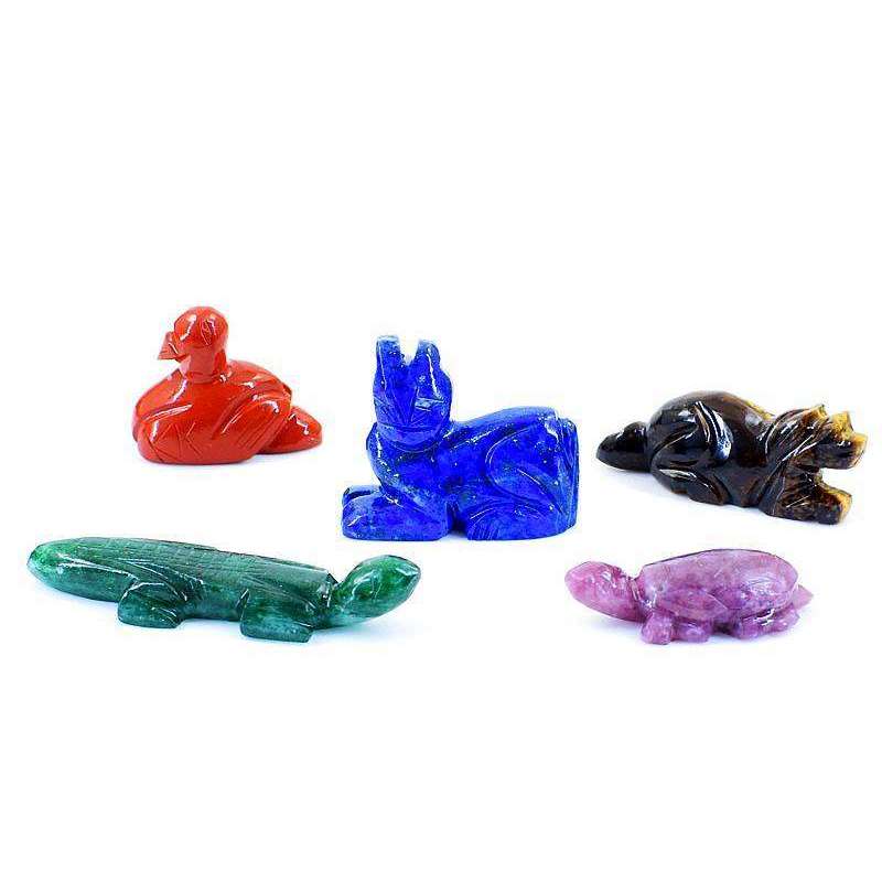 gemsmore:Exclusive Mix Gem Hand Carved Animal Lot