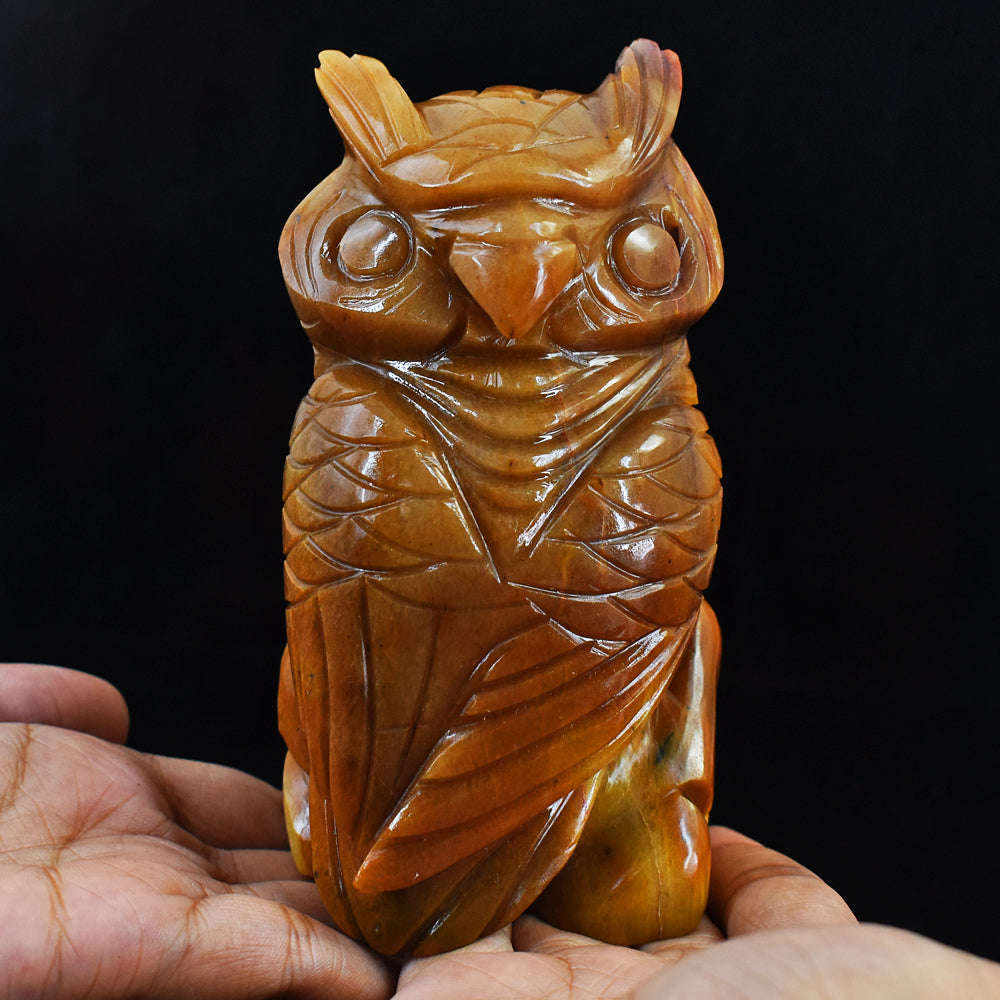 gemsmore:Exclusive Mookaite Hand  Carved  Crystal  Gemstone Owl