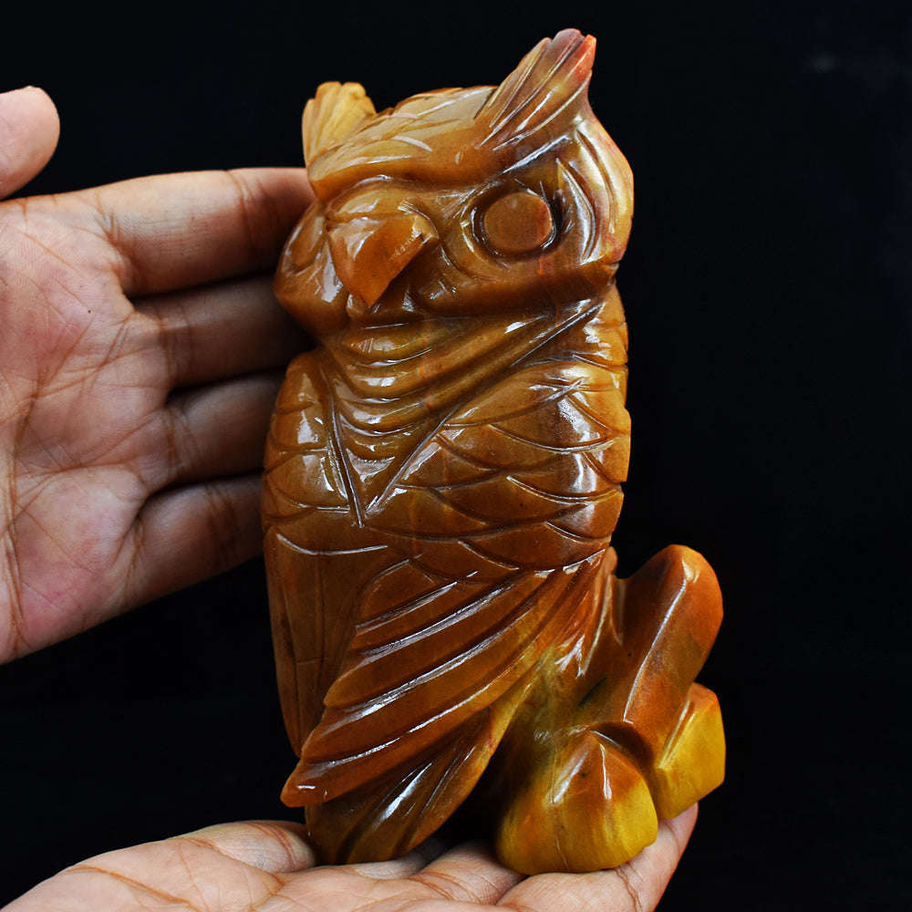 gemsmore:Exclusive Mookaite Hand  Carved  Crystal  Gemstone Owl