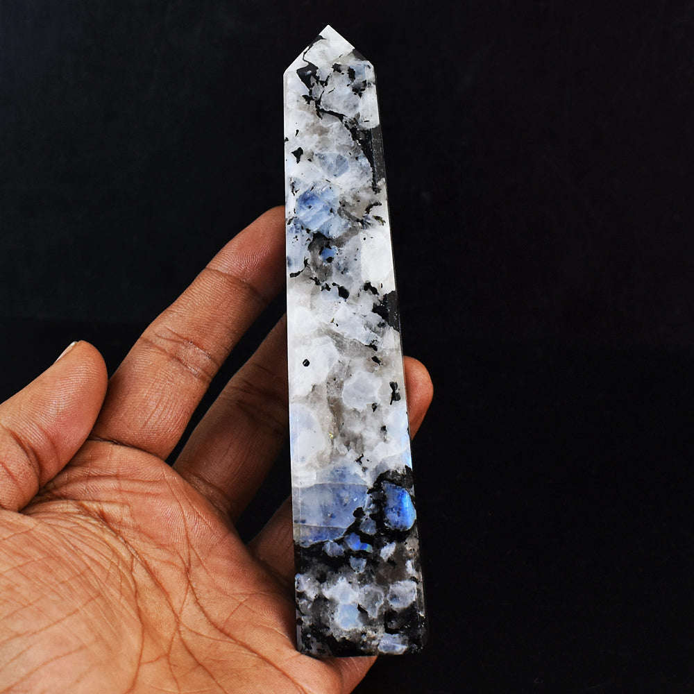 gemsmore:Exclusive Moonstone Carved Healing Crystal Tower