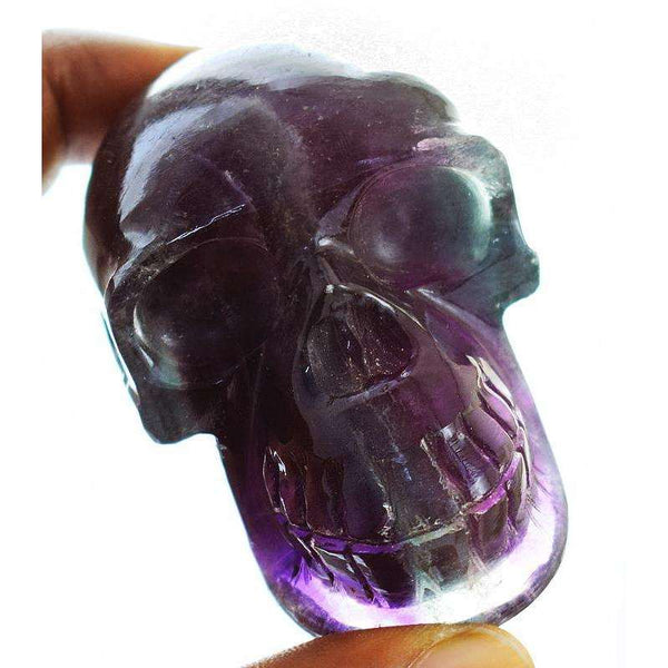 gemsmore:Exclusive Multicolor Fluorite Carved Human Skull