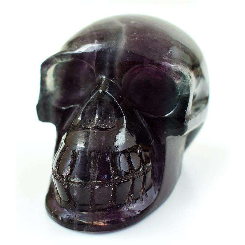 gemsmore:Exclusive Multicolor Fluorite Carved Human Skull