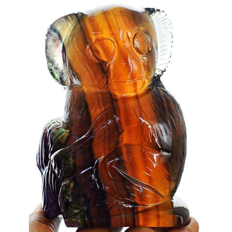 gemsmore:Exclusive Multicolor Fluorite Carved Koala Bear