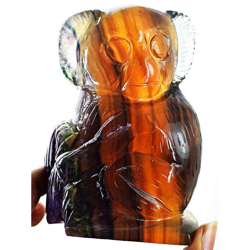 gemsmore:Exclusive Multicolor Fluorite Carved Koala Bear