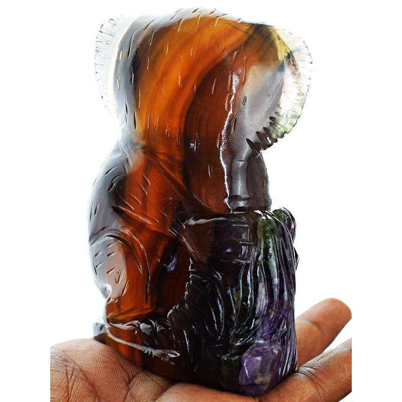 gemsmore:Exclusive Multicolor Fluorite Carved Koala Bear