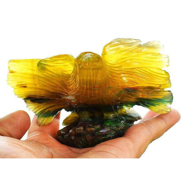 gemsmore:Exclusive Multicolor Fluorite Finely Hand Carved Eagle