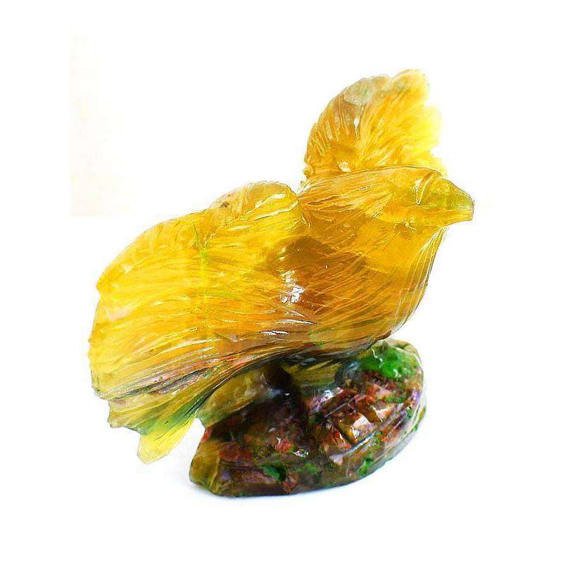 gemsmore:Exclusive Multicolor Fluorite Finely Hand Carved Eagle