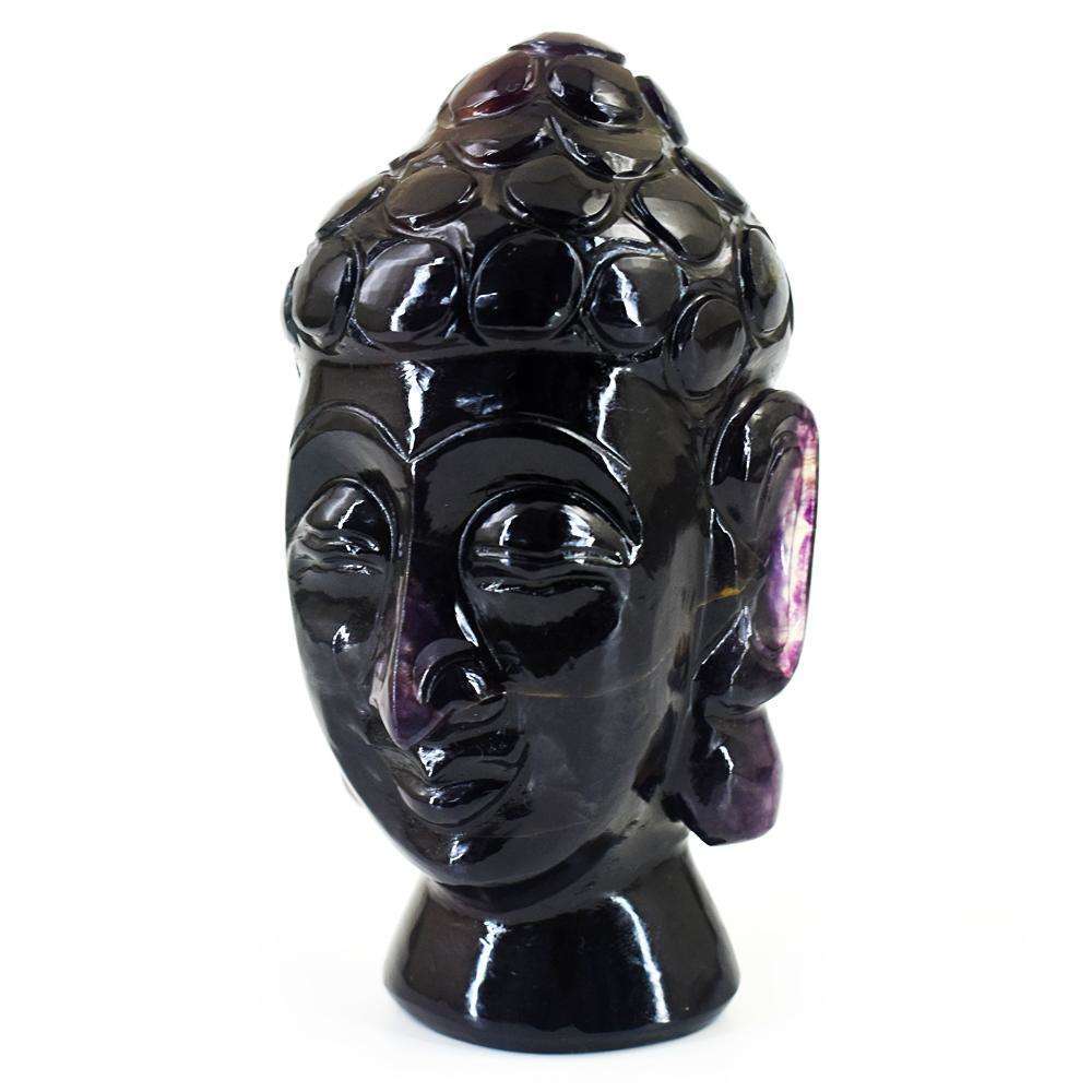 gemsmore:Exclusive Multicolor Fluorite Hand Carved Buddha Head