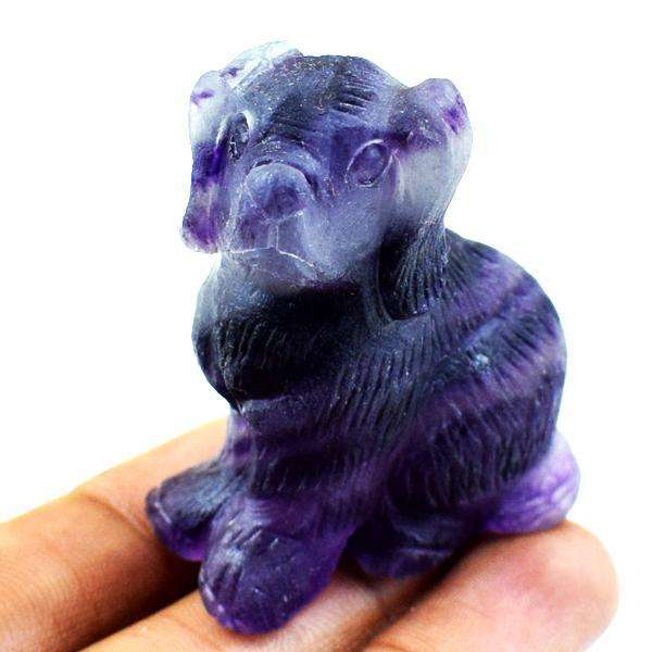 gemsmore:Exclusive Multicolor Fluorite Hand Carved Dog