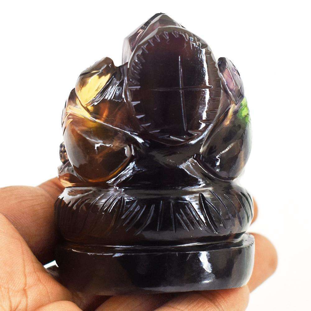 gemsmore:Exclusive Multicolor Fluorite Hand Carved Ganesha