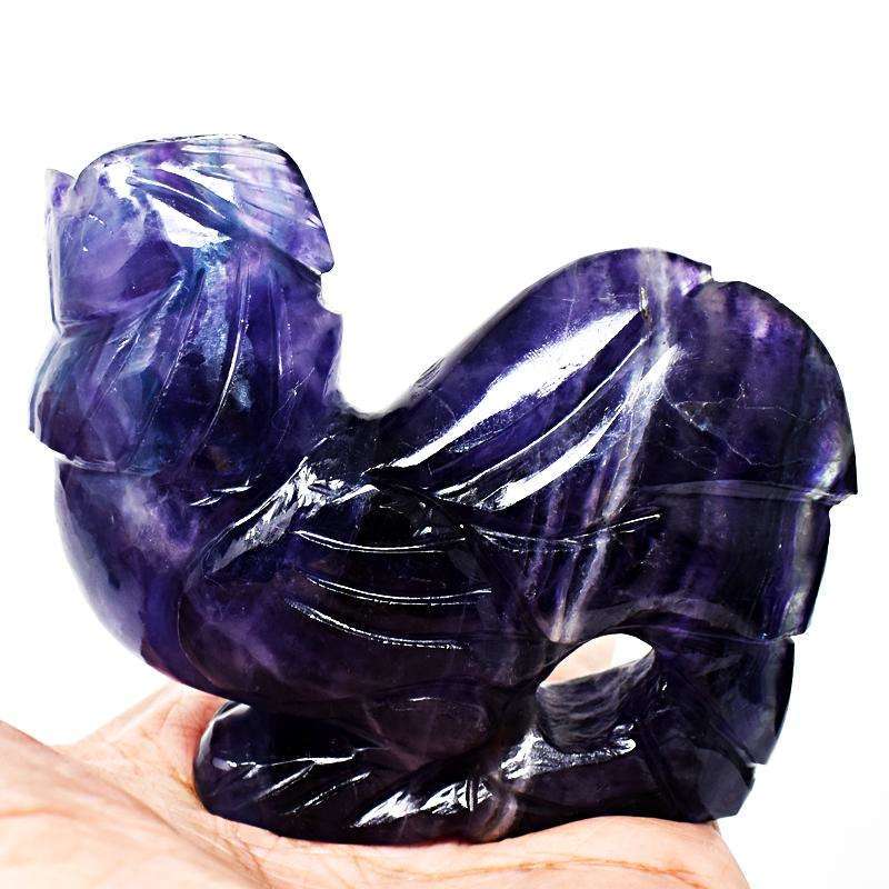 gemsmore:Exclusive Multicolor Fluorite Hand Carved Hen