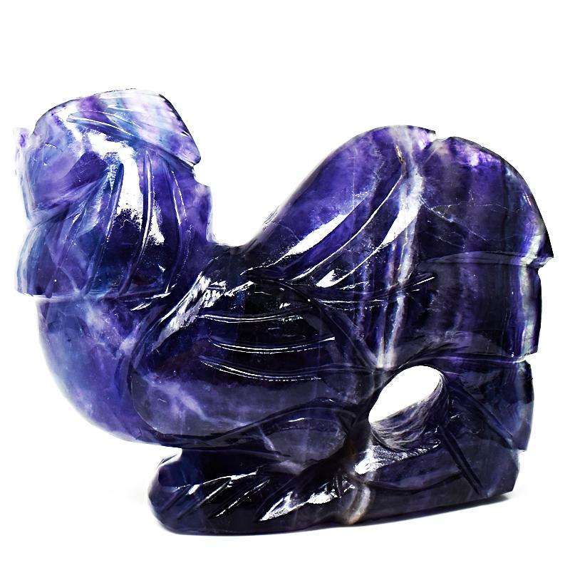 gemsmore:Exclusive Multicolor Fluorite Hand Carved Hen