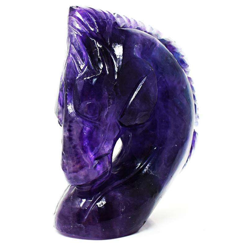 gemsmore:Exclusive Multicolor Fluorite Hand Carved Horse Head