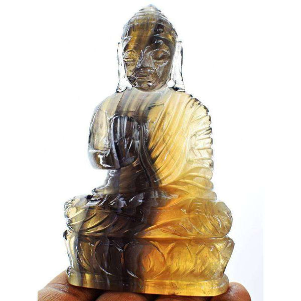 gemsmore:Exclusive Multicolor Fluorite Lord Buddha Idol Statute