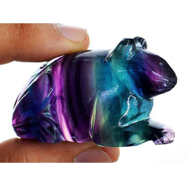 gemsmore:Exclusive Multioclor Fluorite Carved Mouse (Rat)