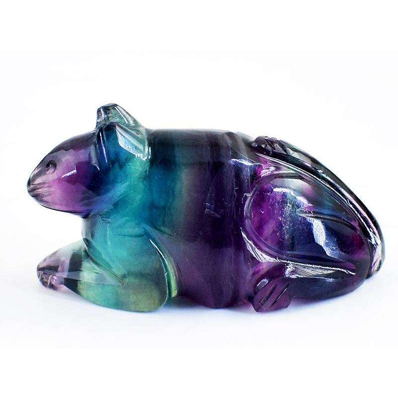 gemsmore:Exclusive Multioclor Fluorite Carved Mouse (Rat)