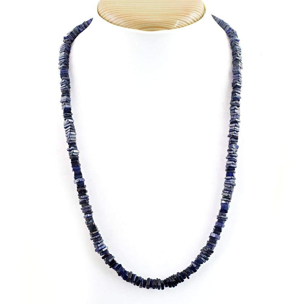 gemsmore:Exclusive Natural Blue Tanzanite Necklace Untreated Beads