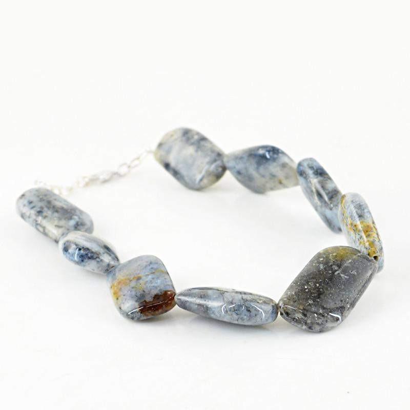 gemsmore:Exclusive Natural Dendrite Opal Bracelet Untreated Beads