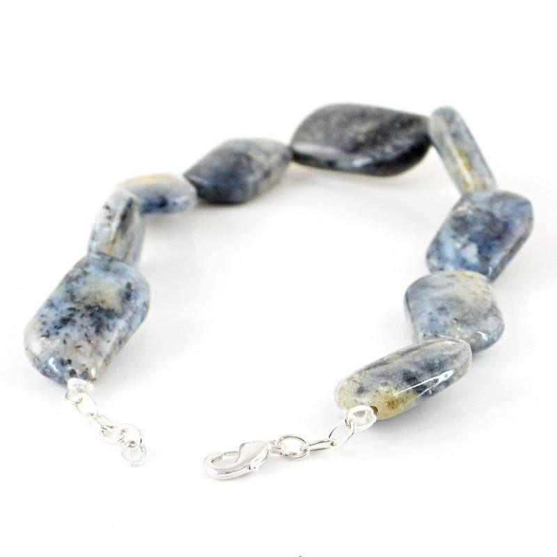 gemsmore:Exclusive Natural Dendrite Opal Bracelet Untreated Beads