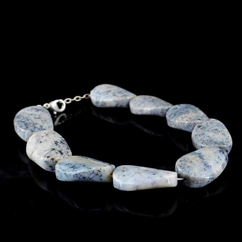 gemsmore:Exclusive Natural Dendrite Opal Bracelet Untreated Beads