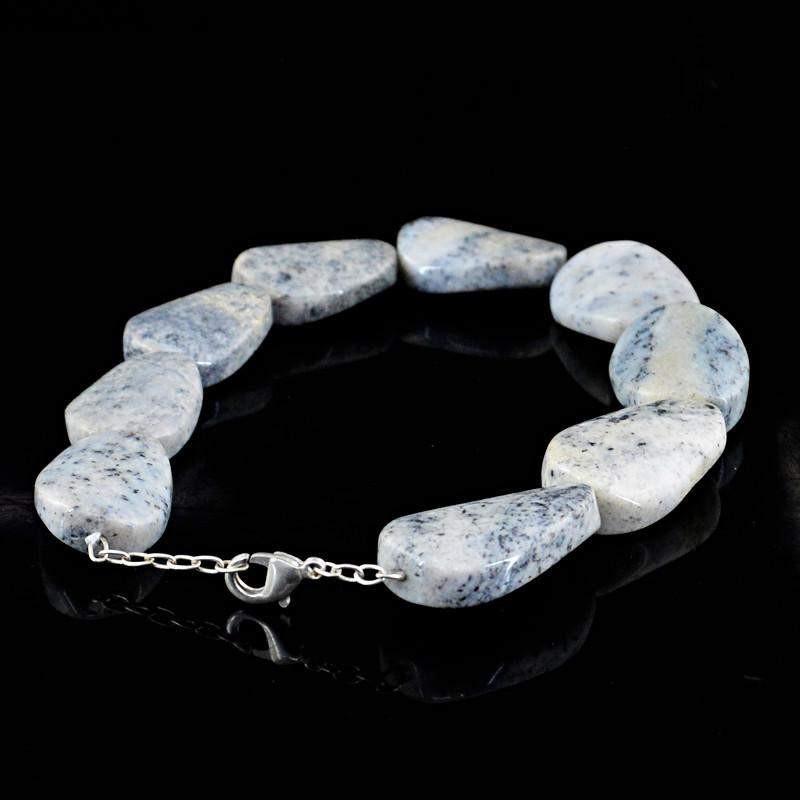 gemsmore:Exclusive Natural Dendrite Opal Bracelet Untreated Beads