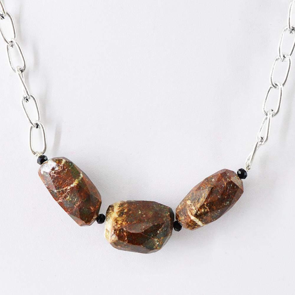 gemsmore:Exclusive Natural Faceted Jasper Necklace Untreated Beads