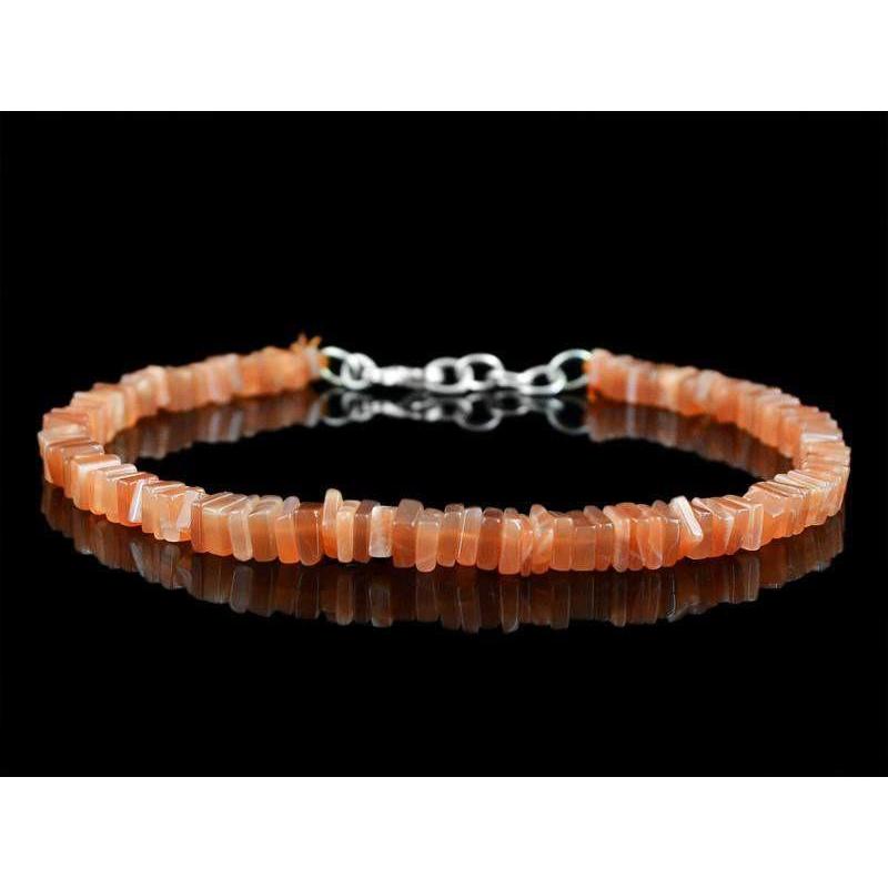 gemsmore:Exclusive Natural Moonstone Bracelet Untreated Beads