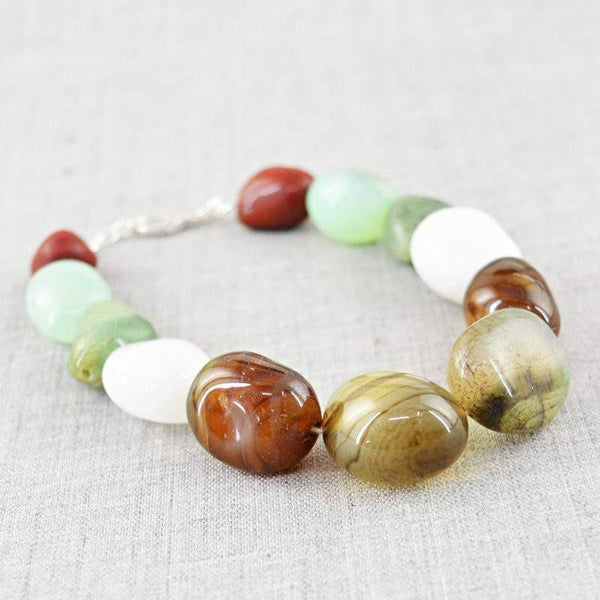 gemsmore:Exclusive Natural Multicolor Multi Gemstone Beads Bracelet