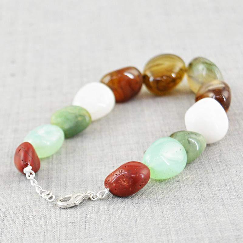 gemsmore:Exclusive Natural Multicolor Multi Gemstone Beads Bracelet