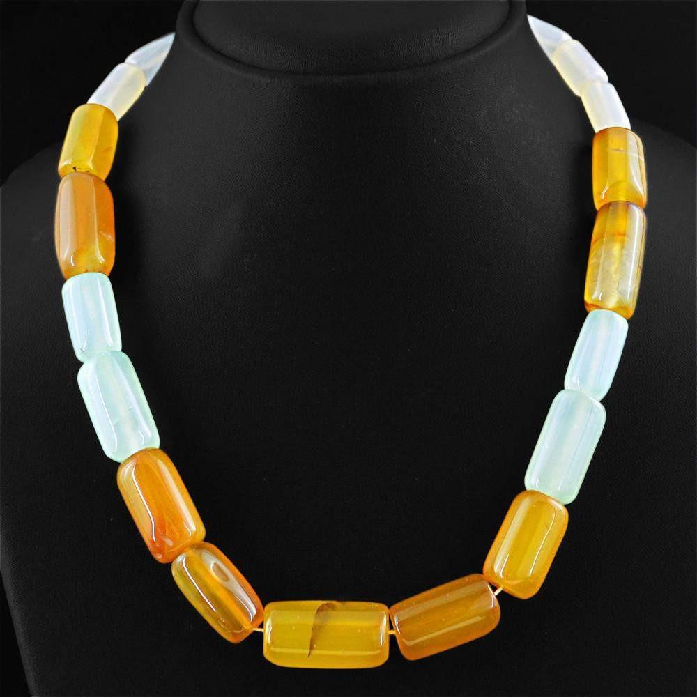 gemsmore:Exclusive Natural Multicolor Onyx Beads Necklace
