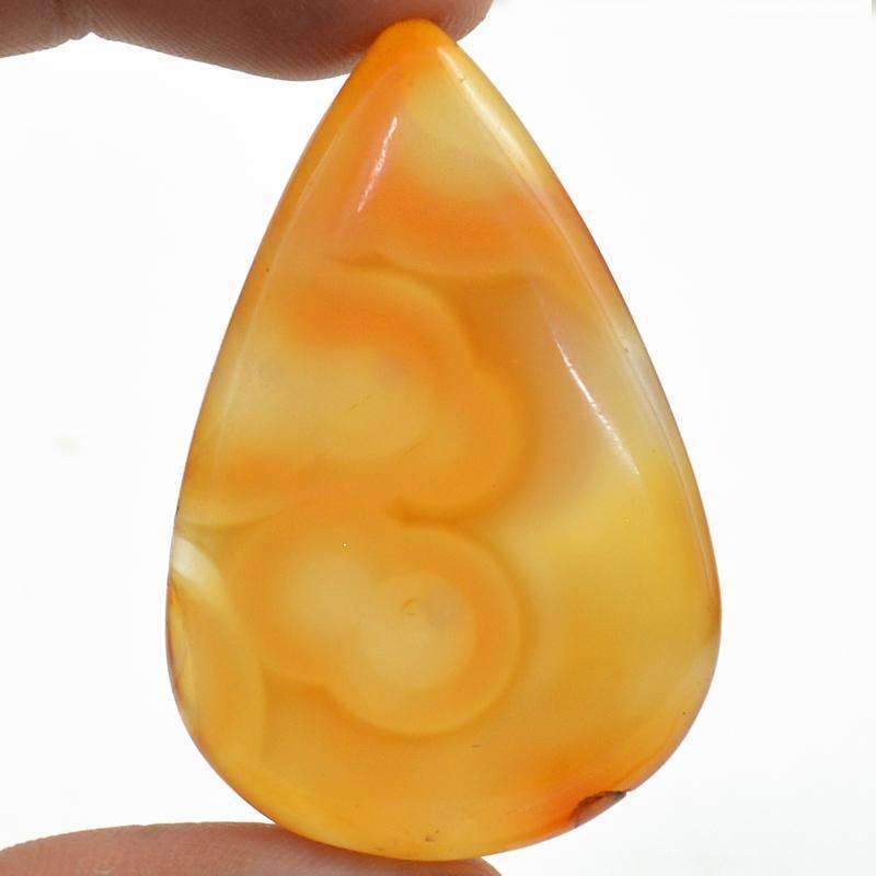 gemsmore:Exclusive Nature Carved Om Onyx Gemstone