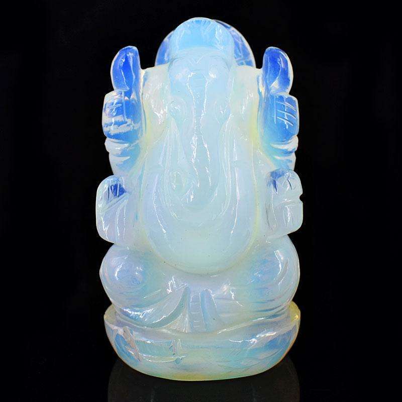 gemsmore:Exclusive Opalite Hand Carved Genuine Crystal Gemstone Carving Lord Ganesha