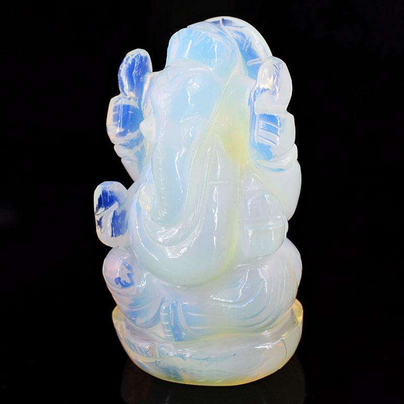 gemsmore:Exclusive Opalite Hand Carved Genuine Crystal Gemstone Carving Lord Ganesha