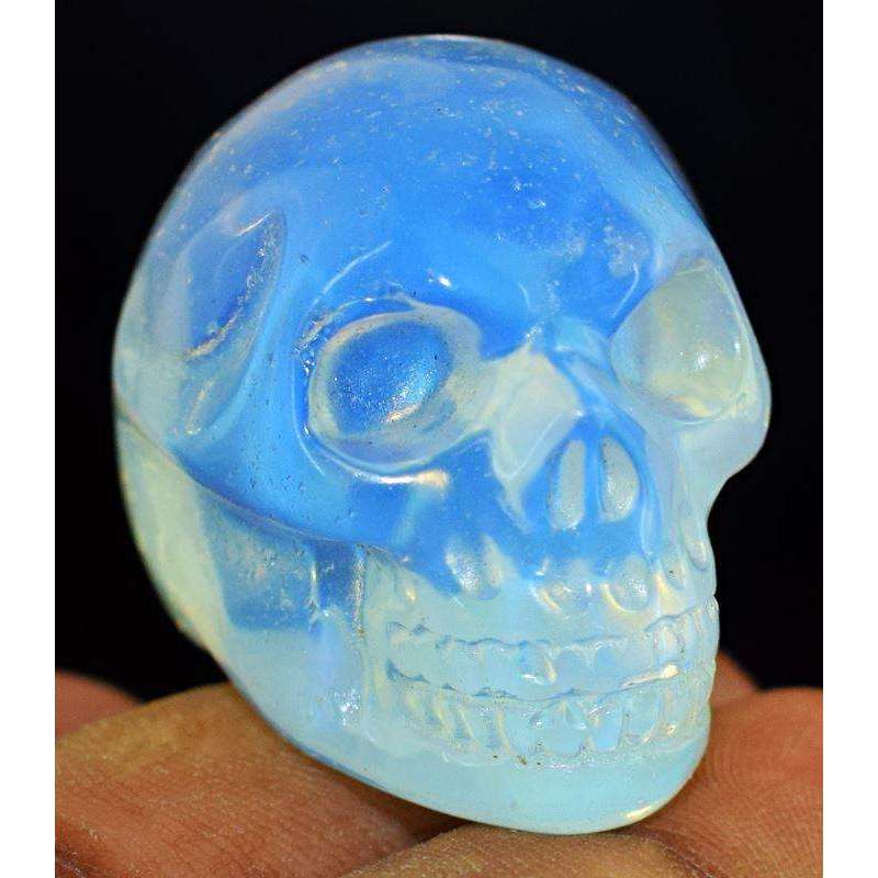 gemsmore:Exclusive Opalite Hand Carved Skull Gemstone