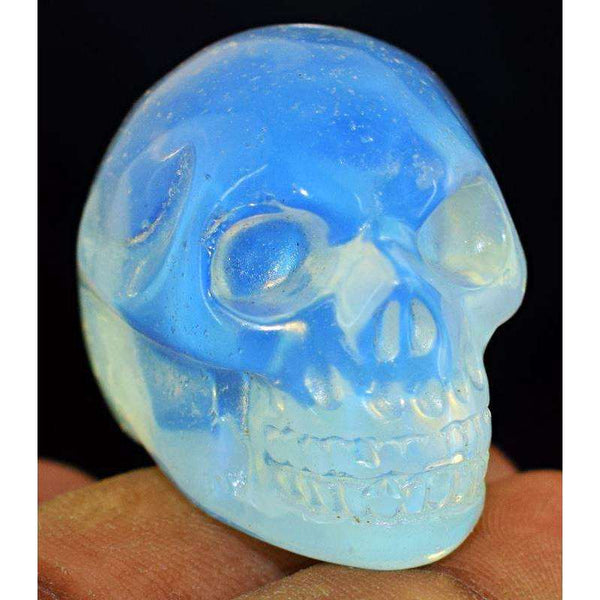 gemsmore:Exclusive Opalite Hand Carved Skull Gemstone