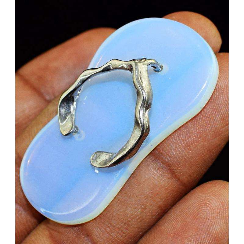 gemsmore:Exclusive Opalite Hand Carved Slipper Pendant
