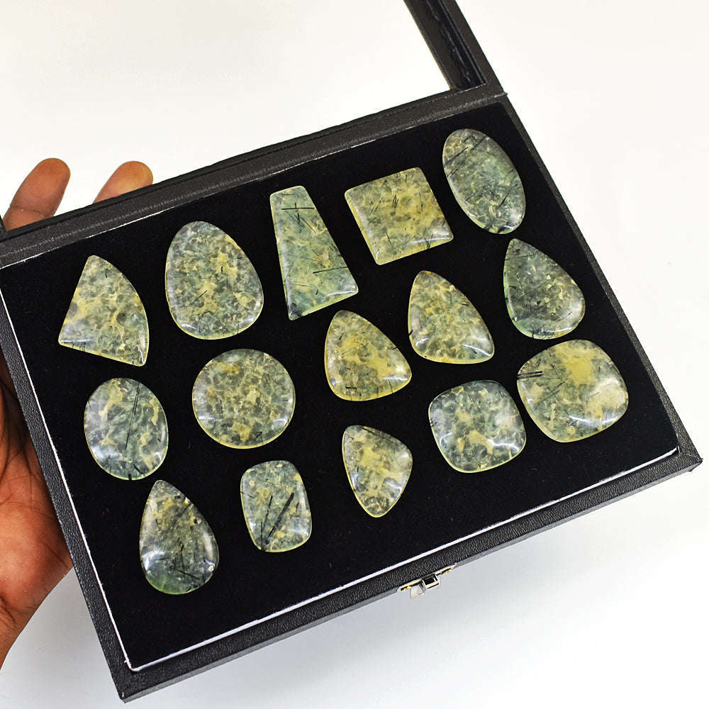 gemsmore:Exclusive Phrenite Untreated Gemstone Cabochon Lot