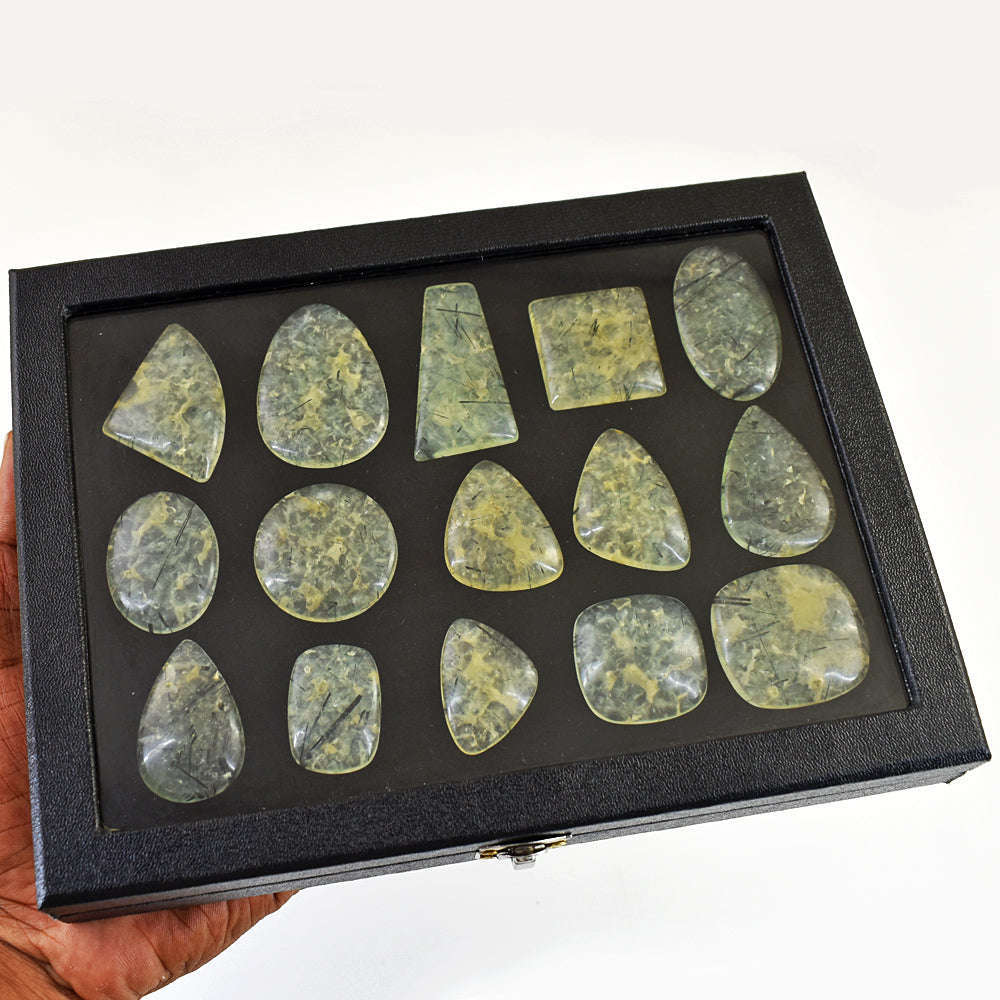 gemsmore:Exclusive Phrenite Untreated Gemstone Cabochon Lot