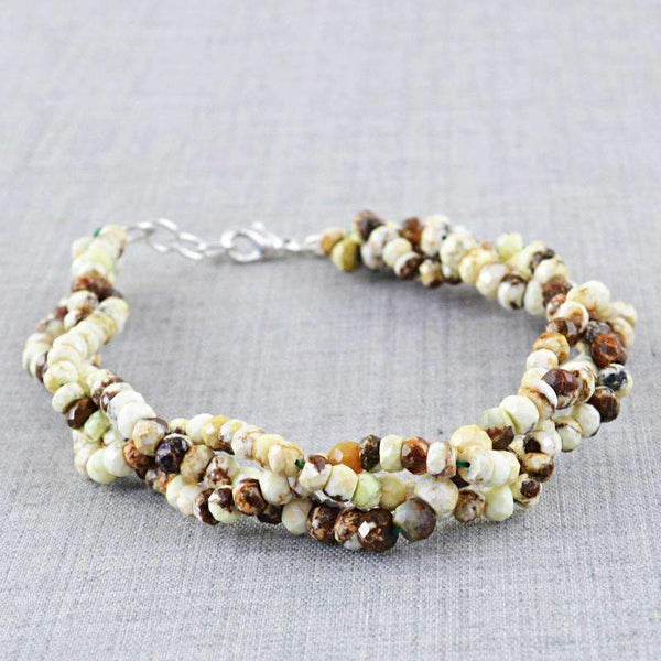 gemsmore:Exclusive Picture Jasper Bracelet Natural Faceted Round Shape Beads