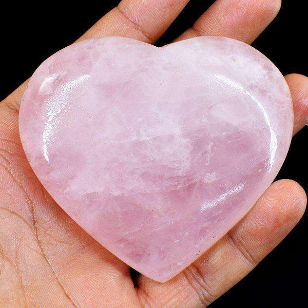 gemsmore:Exclusive Pink Rose Quartz Carved Heart Cabochon