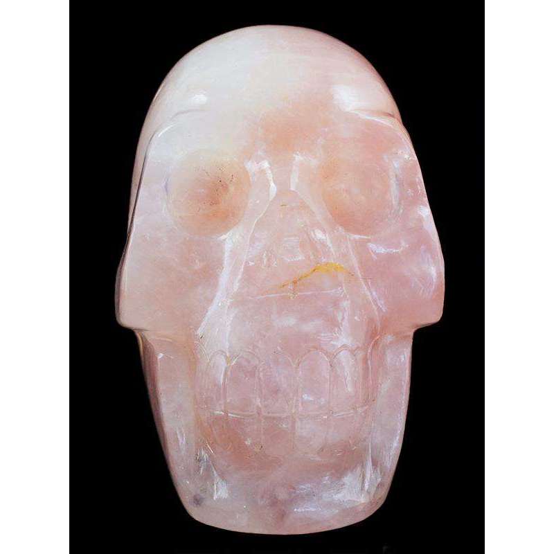 gemsmore:Exclusive Pink Rose Quartz Hand Carved Skull Gemstone