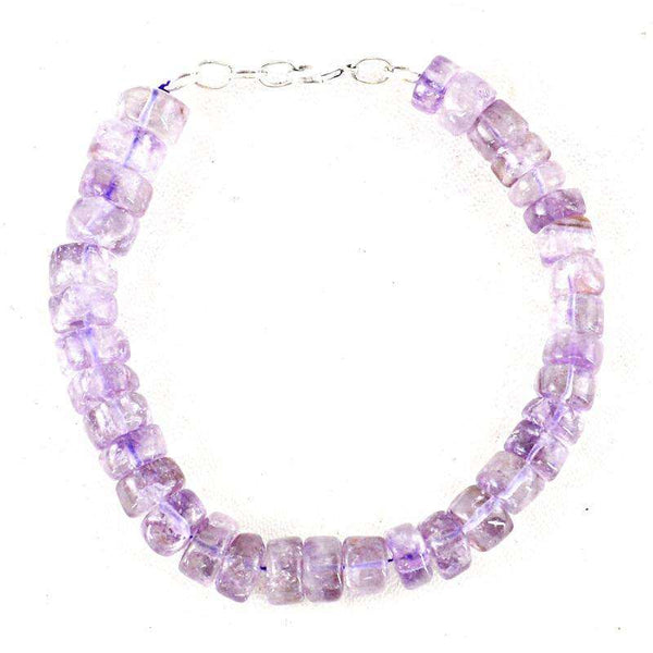 gemsmore:Exclusive Purple Amethyst Beads Bracelet Natural Round Shape