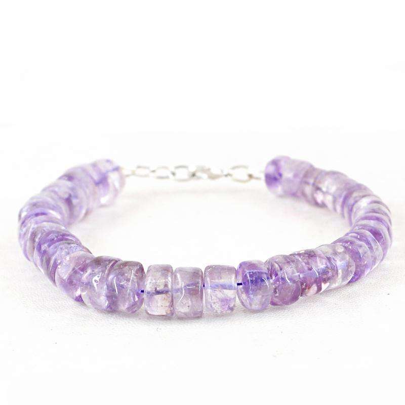 gemsmore:Exclusive Purple Amethyst Beads Bracelet Natural Round Shape