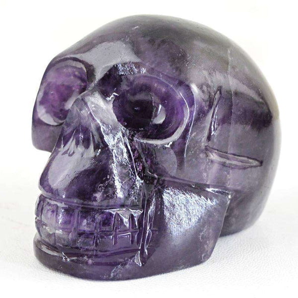 gemsmore:Exclusive Purple Amethyst Hand Carved Human Skull