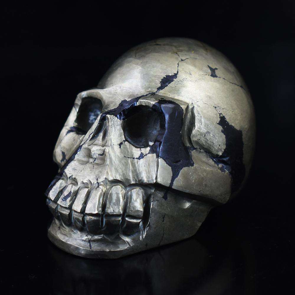 gemsmore:Exclusive Pyrite Hand Carved Skull