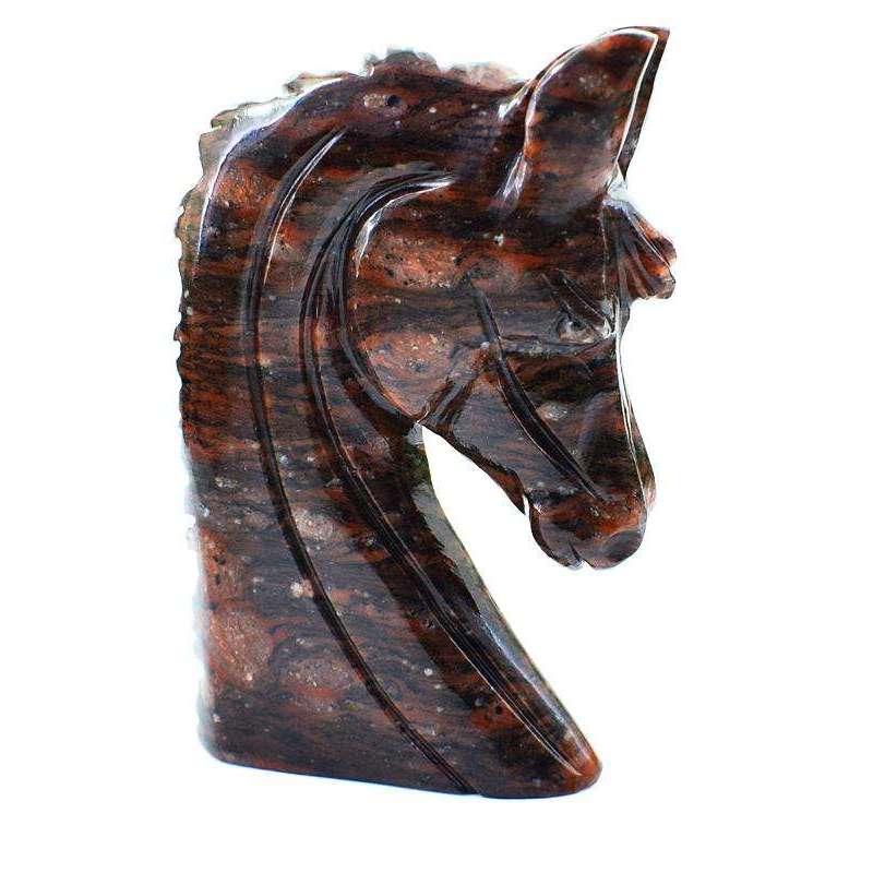 gemsmore:Exclusive Red Garnet Carved Horse Burst Gemstone