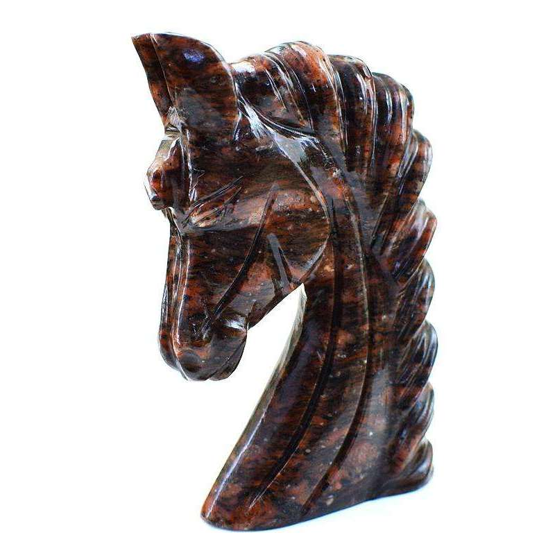 gemsmore:Exclusive Red Garnet Carved Horse Burst Gemstone