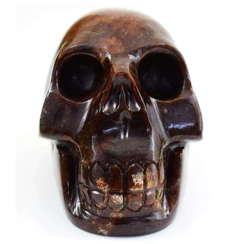 gemsmore:Exclusive Red Garnet Hand Carved Human Skull