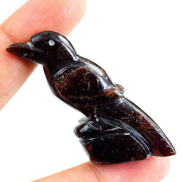 gemsmore:Exclusive Red Garnet Hand Carved Miniature Bird